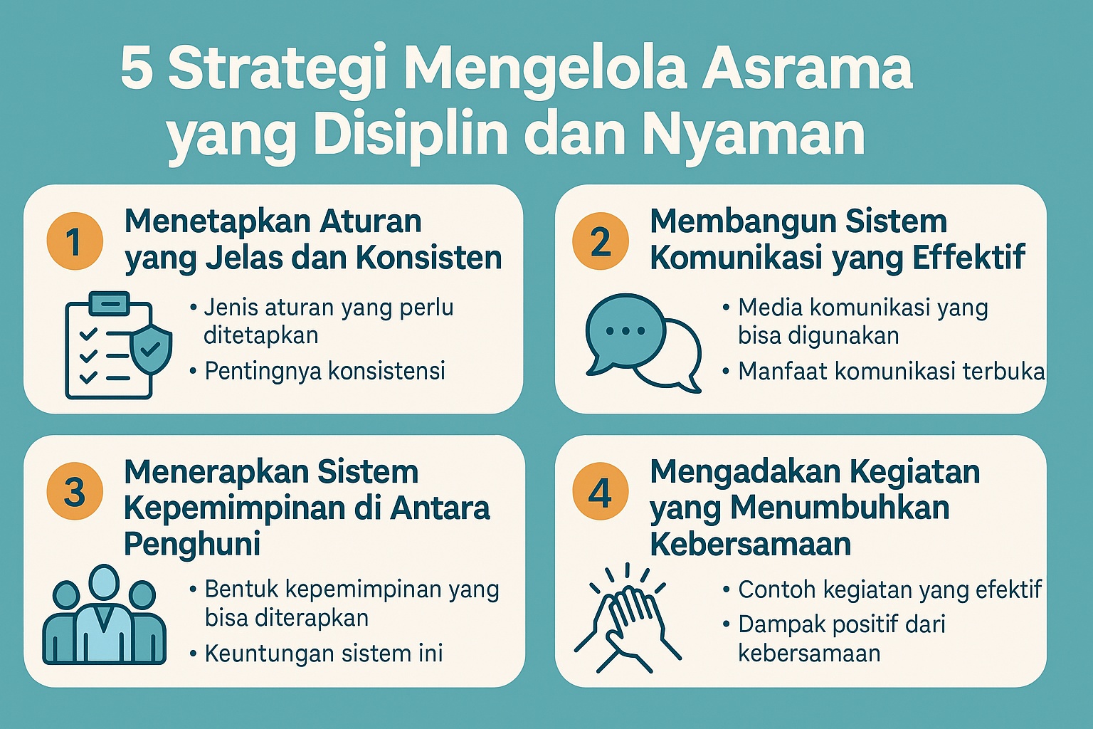 5 Strategi Mengelola Asrama yang Disiplin dan Nyaman