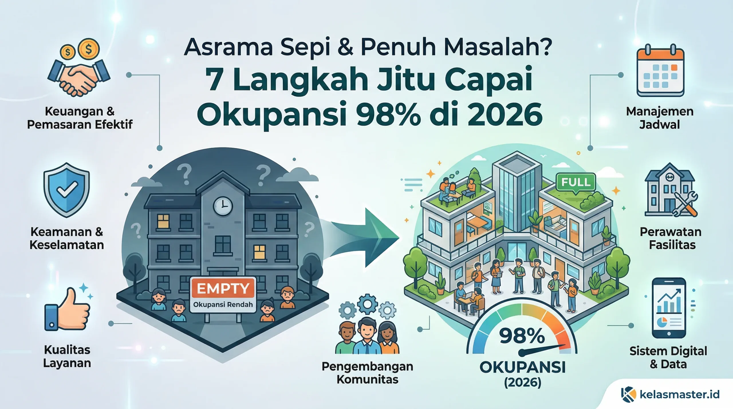 Asrama Sepi & Penuh Masalah? 7 Langkah Jitu Capai Okupansi 98% di 2026